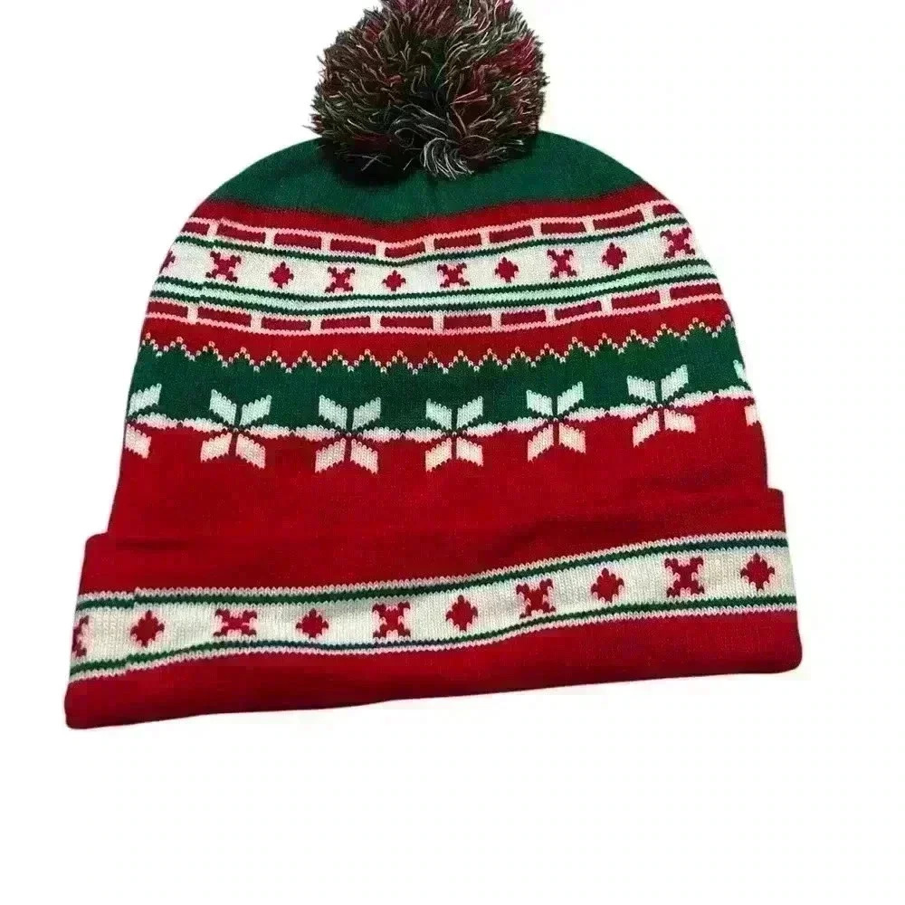 Festive Christmas Santa Unisex Winter Beanie with Pom Pom Ski Hat 🎄🎅🤶 - Picture 2 of 5